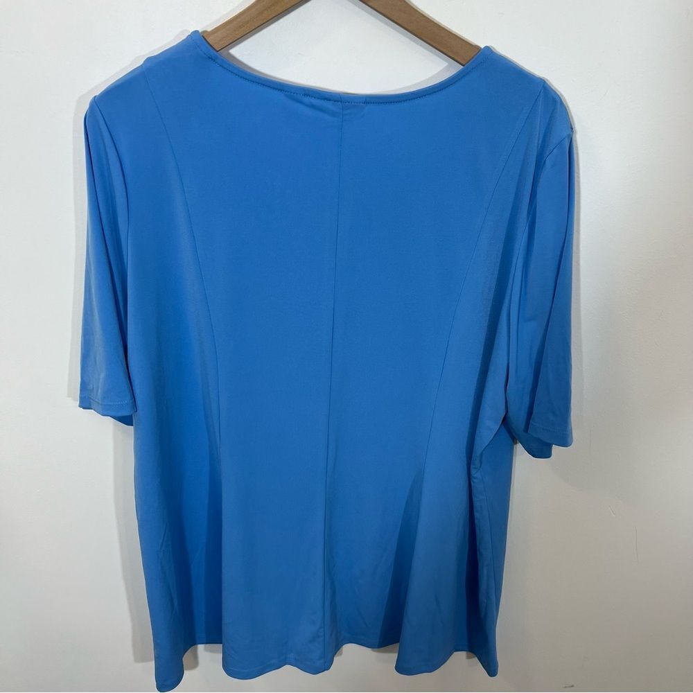 NWOT Susan Graver Liquid Knit Fit and Flare Top in Coast Azure | Size XL - Picture 5 of 8